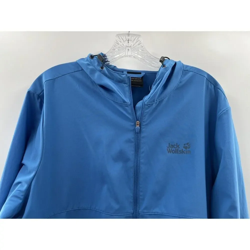 Jack Wolfskin Men’s Long Sleeve Zip Front Jacket Unlined Blue Size Large EUC